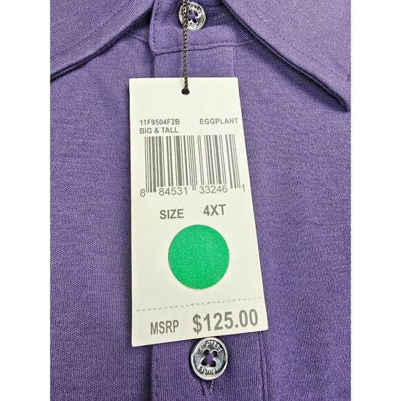 Michale Kors Size 4XT Big Tall Mens Eggplant Short Sleeve Cotton Polo NWT - Picture 5 of 11